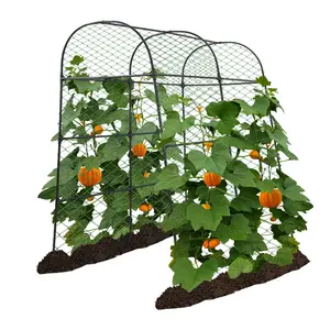 Garden Arch Trellis for Climbing Plants Outdoor 7.2 ft Height Large Tunnel Trellis Support for Vegetables Plant Cucumber Trellis for Garden Raised Bed, Black