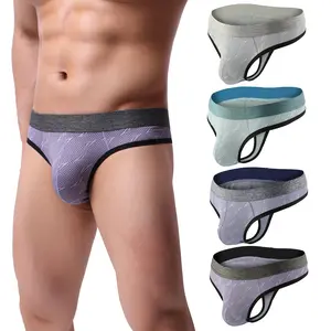 Men's Sexy Mesh Thong Underwear, Low Rize T-Back Thongs Lightweight Comfort Nylon Bikini, Elastic Waistband Bulge Pouch Male Thong, 4 Pack Multicolor All-Day Wear