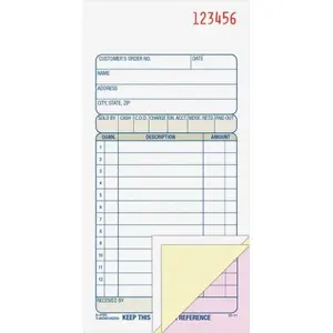 Adams Business Forms TC3705 3.25 x 7.12 in. Three-Part Carbonless Carbonless Sales Order Book, 50 Sheets