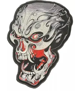 Large Evil Skull with Blood Large Back Patch for Bikers Vests and Jackets Iron On 10x8 Inch