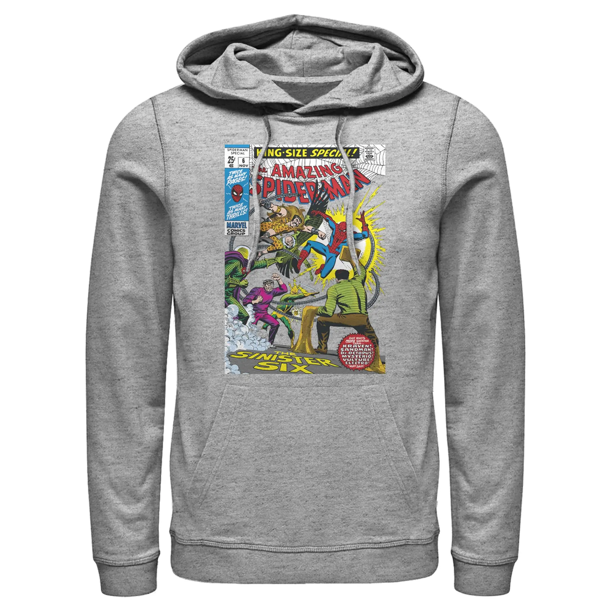 Men's Marvel Spider-Man Sinister Six Comic Pull Over Hoodie