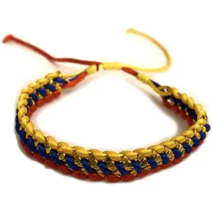 Handmade Adjustable Bracelet from Medellin - Colombia Flag Colors - Italian Thread and AluminumGift.