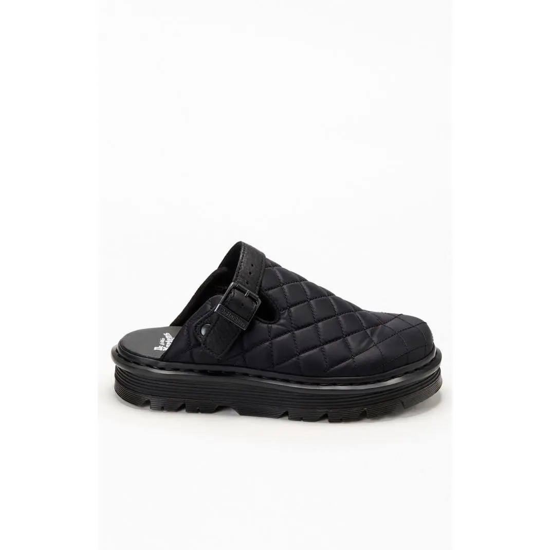 Dr Martens Men's Black Zebzag Quilted Canvas Slingback Platform Mules Dr Martens Men's Black Zebzag Quilted Canvas Slingback Platform Mules