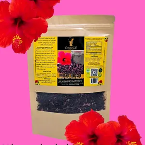 DANGE Organic Hibiscus Loose Tea - Herbal Drink, 100% Plant-Based - Fruit, Beverage