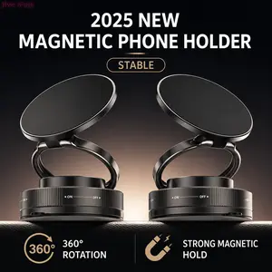 2025 New Vacuum Suction Cup Magnetic Phone Holder For Car Multi Functional Dashboard Anti Shake Navigation Mount For Vehicle Interior Light Luxury Summer Cute And Cool US Design