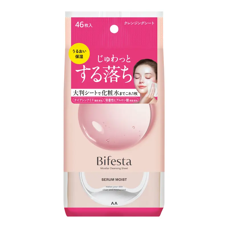 Mandom Bifesta Moisturizing Cleansing Sheet Pink 46 Sheets
