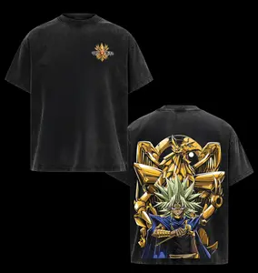 Unleash Shadow Duel Power with Yami Yugi and Slifer the Sky Dragon on This Vintage Washed Heavy Cotton T-Shirt – A Must-Have for Passionate Yu-Gi-Oh Fans