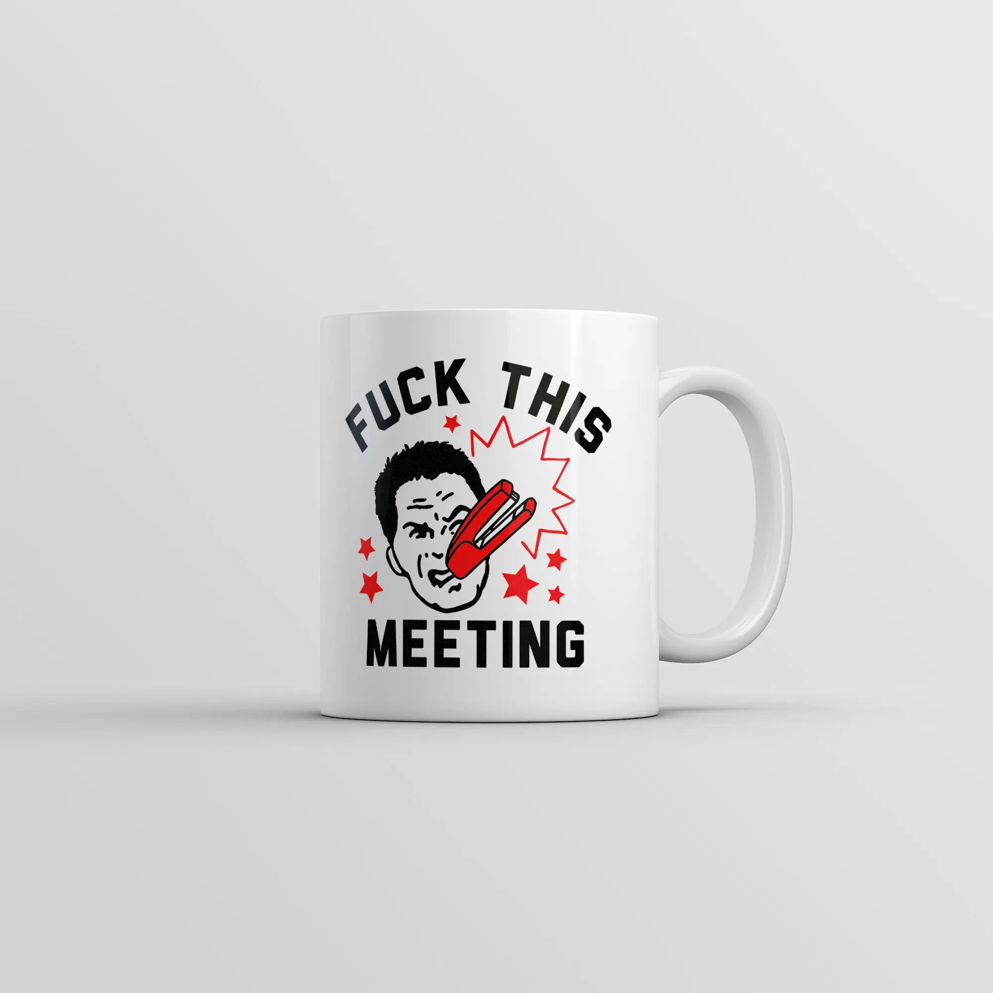 F*ck This Meeting Mug Funny Sarcastic Office Graphic Novelty Coffee Cup - 11oz Funny Coffee Mugs Ceramic Printed Drinkware Cup