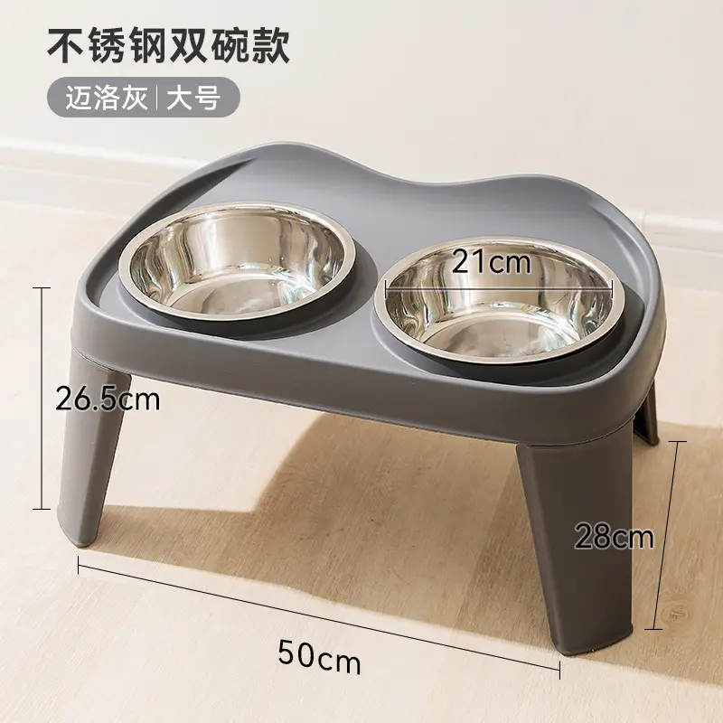 Milo Gray-Large-Stainless Steel Double Bowl