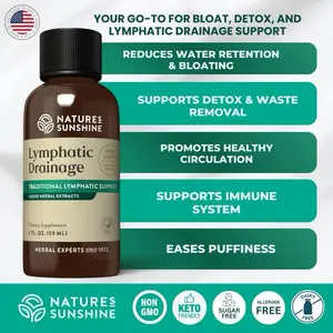 Nature's Sunshine Lymphatic Drainage Support Supplement - Herbal Extracts for Detoxification, Reduces Puffiness & Bloating, Supports Lymph Flow