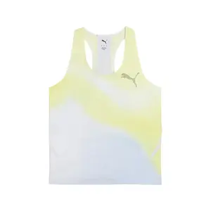 PUMA Womens Lightspeed Ultraweave Lightweight Singlet Tank  Casual - Grey, Yellow