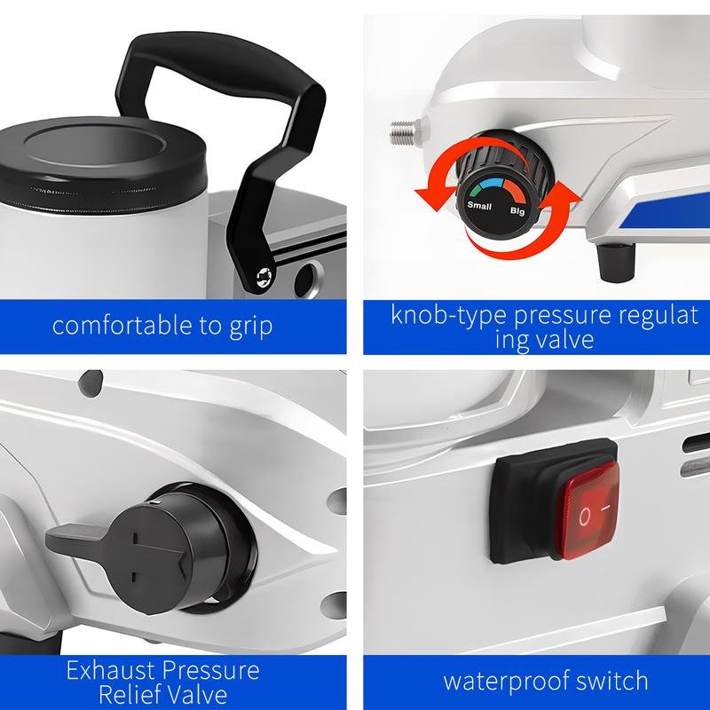 Portable Airless Paint Sprayer, 2.5 L/Min High Flow, 3 Adjustable Speeds, 2L Capacity with 5m Hose, Wall Sprayer for DIY Projects and Emulsion Paint