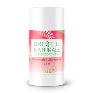 Breathe Naturals Deodorant - Watermelon Shaved Ice - Gentle On Sensitive Skin - All Day Freshness - Aluminum Free & Vegan