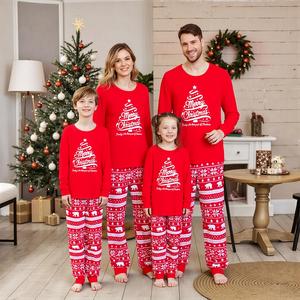 Christmas Pajamas for Family Matching Two-piece All-over Print Christmas Pyjamas Set Holiday Pyjamas Women Nightwear Men Jammies Adults Loungewear Kid Homewear Womenswear Sleepwear Outfits for Xmas Party Family Gathering Feast Pajama Party 13030-D1