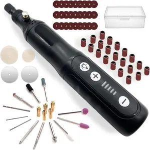 Cordless Rotary Tool, 3.7V Li-ion Electric DIY Mini  Kit with Front LED Work Light, 5 Variable Speed, 72 count Accessories USB  Multi-Tool  for  Polishing