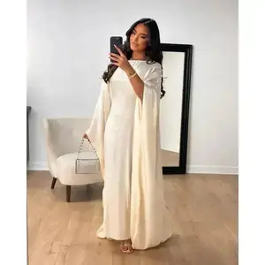 Shiny Butterfly Abaya with Inner Belt, Long Party Dress, Summer Abayas for Women, Luxury Islamic Clothing from Turkey, Kaftan Robe