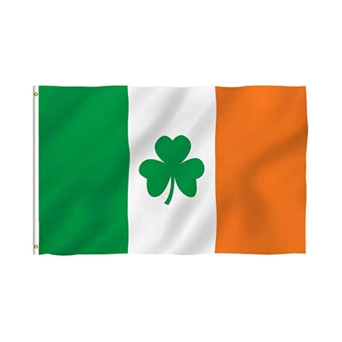 Irish Clover Flag Banner, Vibrant Color Fade-Resistant Polyester, St Patrick's Day Decoration, 3x5 Feet Pull-Up Banner, No Power Needed, Festive Decor, Party Decoration Supplies, Celebration Holiday