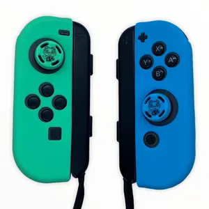 JenDore Blue Green #2 Silicone Silicone Protective Shell Controller Covers – Compatible with Nintendo Switch Joy-Con