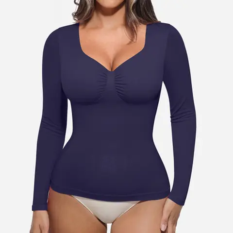FeelinGirl  Long Sleeve Seamless Underwear Womenswear Tops long-sleeved top Shapewear Fits Everyday