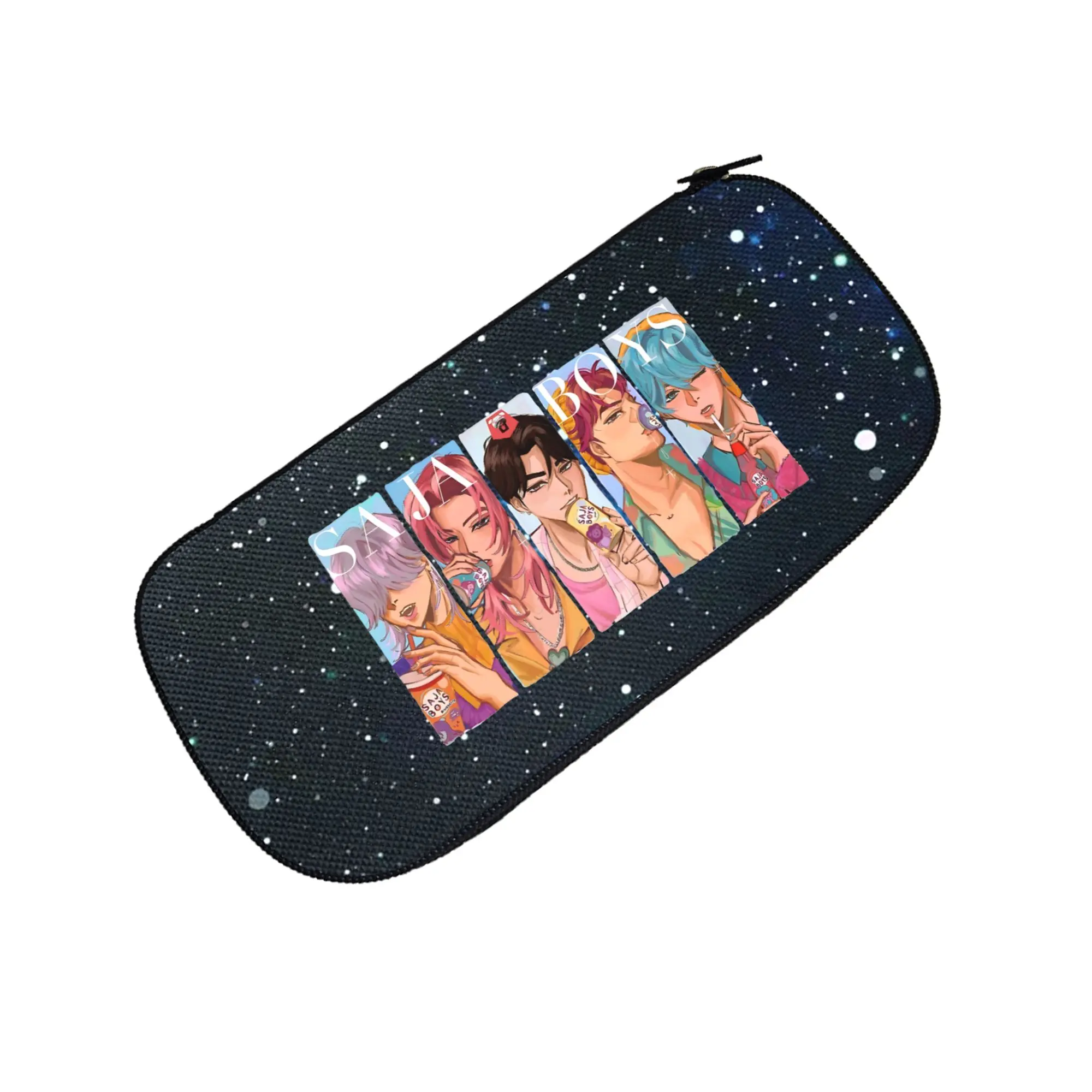 Huntrix KPOP Galaxy Printed Pencil Pouch Cute Zipper Stationery Storage Bag (Pencils Not Included)