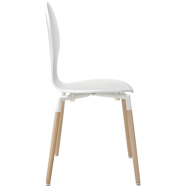 Modway Path Dining Wood Side Chair in White