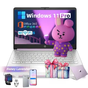 HP 14 inch Laptop for Students & Business •  250nits Anti-Glare Display • Intel 4-Core CPU • Win 11 Pro • 8GB RAM • 128GB UFS • Copilot • Wi-Fi 6 • Bundle Accessory • Lavender