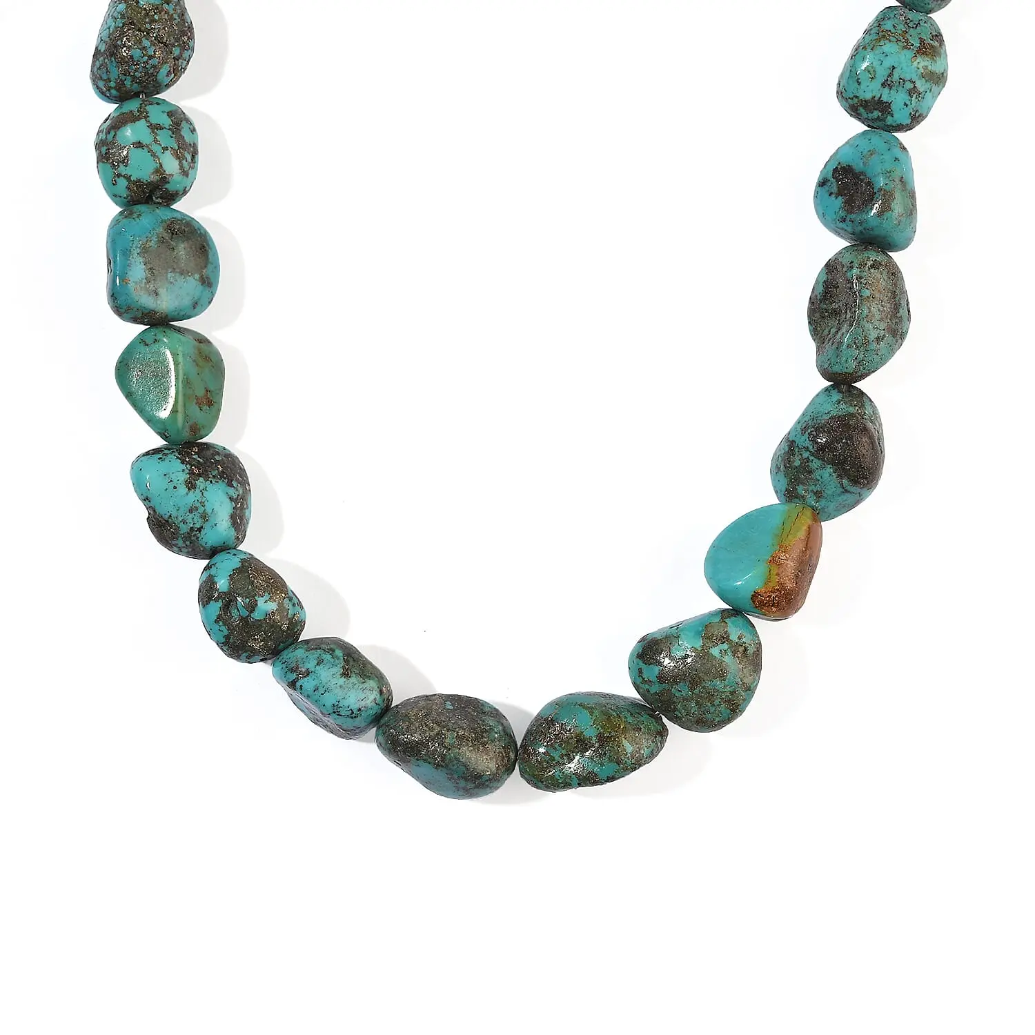 Turquoise Tumble Beaded Necklace (16 Inches) 171.10 ctw