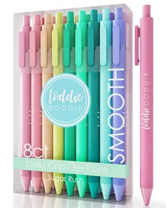 18ct Satin Barrel Retractable Gel Pens - Pastel Colors