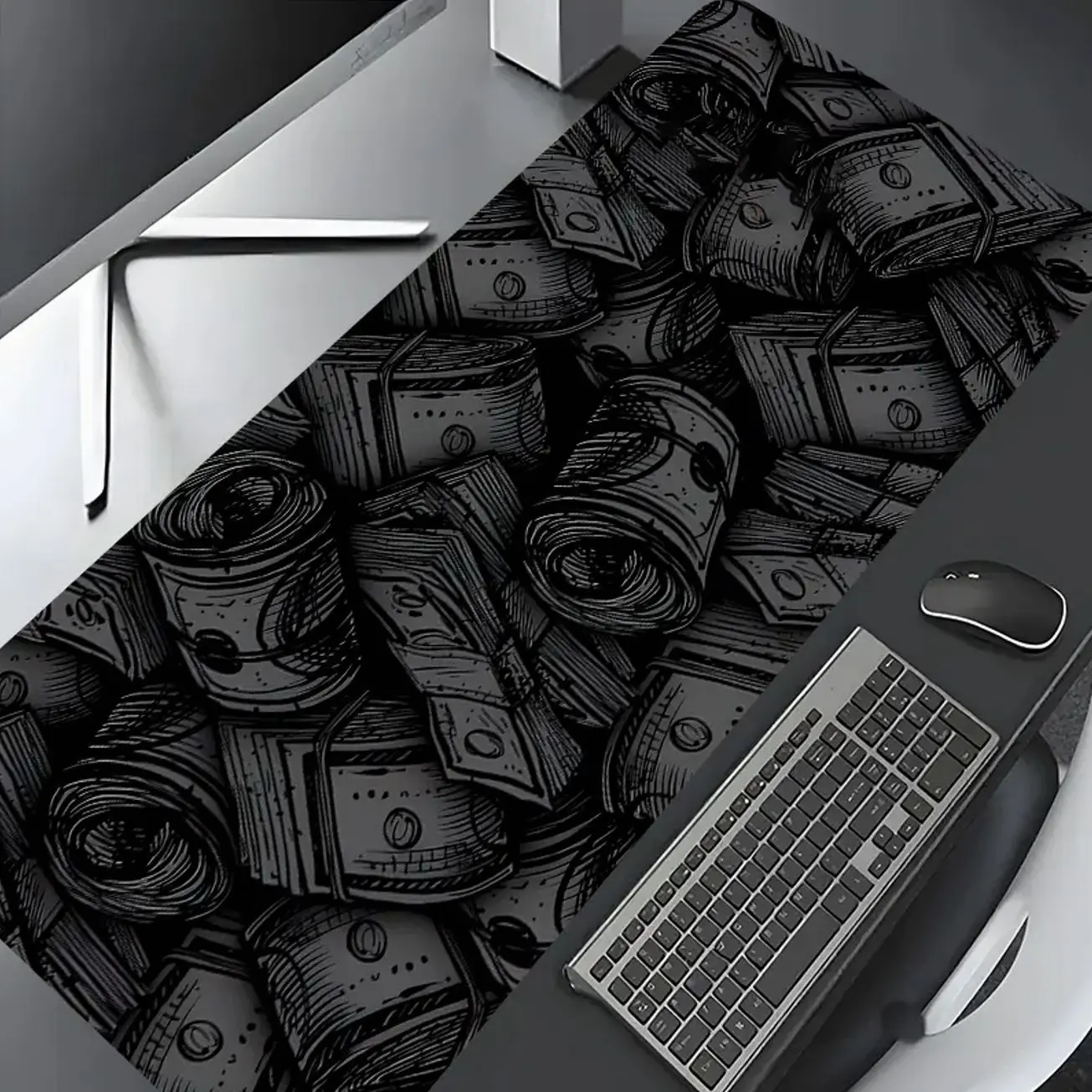Us dollar Large Gaming Mouse Pad, desktop decoration pad, rubber non-slip lock edge work pad, multi-size mouse pad suitable for laptop, desktop games, work, Home Office, Gaming Desk Accessory, Office Desk Supplies