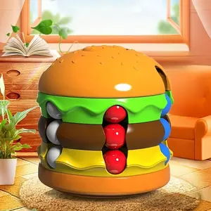 A Hamburger Magic Bean with a Cube Appearance - a Puzzle And Stress-Relief Thinking Toy - Engaging Both Hands And Mind in Logical Spatial Activities - a Creative And Transformative Rolling Bead Cube Toy