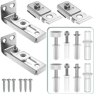 2 Pack Bifold Door Hardware Repair Kit Bi-fold Sliding Closet Door Hardware for 7/8" to 1" Track Folding Pocket Door Replacement Parts Include Top Bottom Pivots Bracket and Guide Wheel