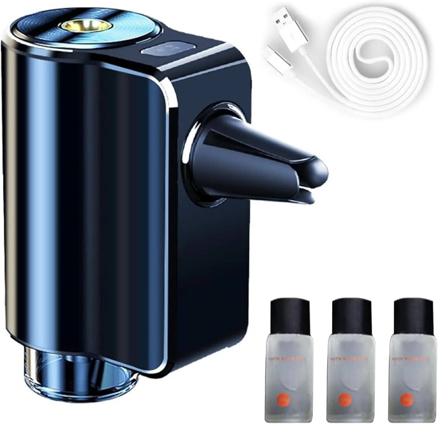 BestFits Smart Car Air Freshener, Universal Car Air Freshener Diffuser with Three Adjustable, Intelligent Car Aroma Diffuser, Smart Air Freshener Car with 10ml Essential Oil (with 3 Ocean breeze Perfume)
