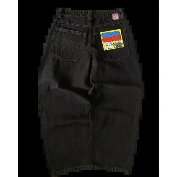 Jeans Pants Black Jeans Wide Leg Men Retro Loose Fashion Trendy Pants Hip-Hop Streetwear  American Street Casual Jeans