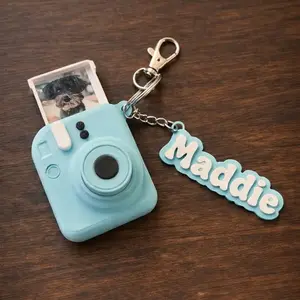 Custom Photo Camera Keychain with Name | Personalized Picture Keychain | Custom Pet Photo Keychain Gift