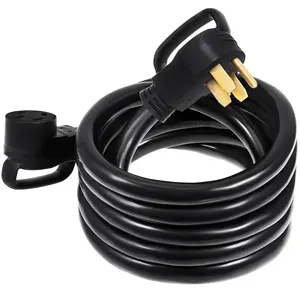 VEVOR 50Ft 50 Amp RV Extension Cord Durable Premium Power Cord RV 26.5mm Wire Diameter Extension Cord Copper Wire RV Cord Power Supply Cable for Trailer Motorhome Camper with Handles