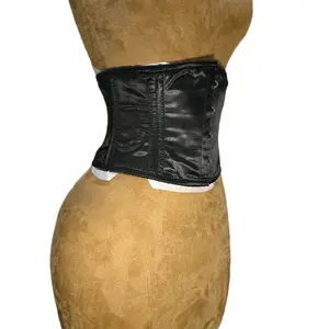 24 Waist Goal| 8in Length| Black Satin Waist Training Corset Waspie Belt