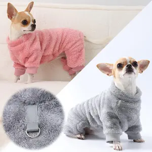 Winter Warm Pet Clothes Soft Flannel Dog Jumpsuit Puppy Cats Four Legs Jacket Coat For Small Medium Dogs Chihuahua Yorkie Outfit Give Away Gifts For Free