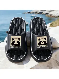 1 Pair Panda Printed Plus-size Soft-soled Slippers, Unisex Slippers, Indoor/outdoor Slippers, Suitable for the Beach, Gym, Swimming Pool, and Many Other Occasions, Making Them an Excellent Birthday Gift.