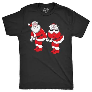 Mens Griddy Dance Santa T Shirt Funny Xmas Viral Dancing St Nick Joke Tee for Guys Mens Funny T Shirts Cool Vintage Fashion T-Shirt Gift Classic Menswear Christmas Apparel for Men Funny Meme Short Sleeve Black -