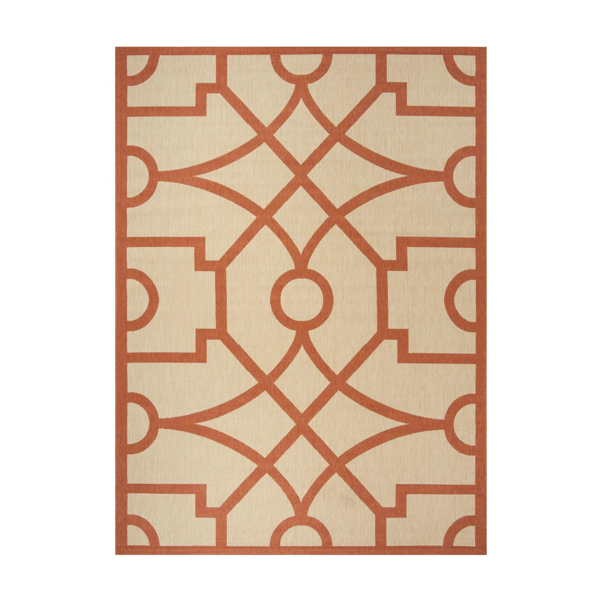 Martha Stewart Outdoor Fretwork Terracotta 5'3"x 7'7" Rug