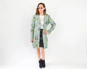 1990s Blue Tapestry Coat, Medium