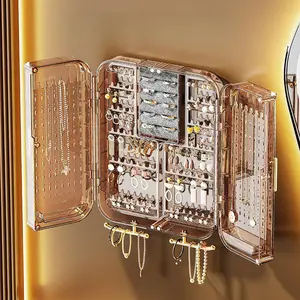 Wall Mounted Jewelry Storage Rack, Clear Jewelry Display Rack, Jewelry Organizer, Home Organizer for Earrings & Necklace & Bracelet, Boxes, Jewelry Holder Organizer