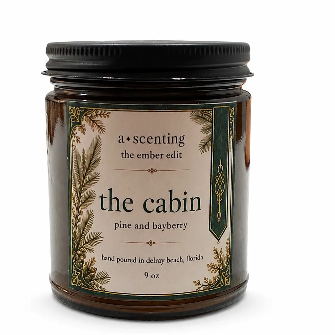 The Cabin Scented Candle, Pine & Bayberry Fragrance, Home Decor for Rooms, Room