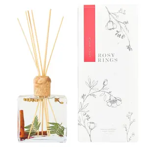 Rosy Rings Spicy Apple Botanical Reed Diffuser 13oz - Lasts 6-12 Months, Aromatherapy Diffuser, Reed Diffuser Sticks, Diffuser with Botanicals Perfect for Home Decor!
