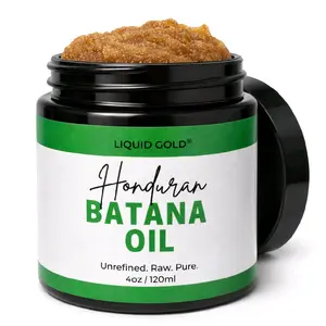 4 oz Raw Batana Oil by Liquid Gold 100% Unrefined from Honduras for Thicker Fuller Healthy Hair Glass Jar 4 Ounces