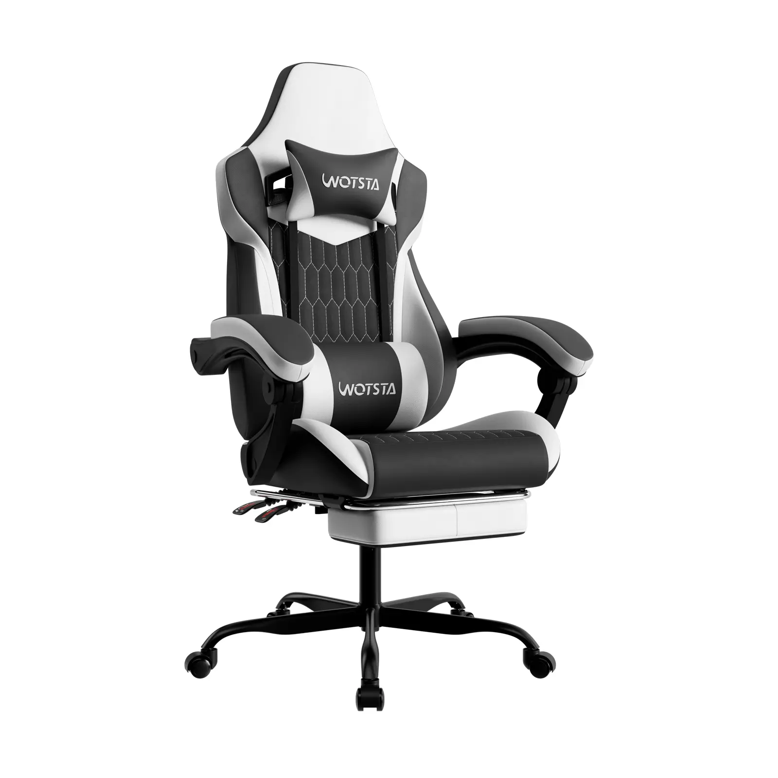 WOTSTA Adult Gaming Chair, Height Adjustable Video Gaming Chair with Swivel Seat, Breathable PU Leather Office Chair
