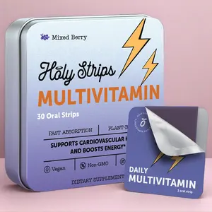 HOLYSTRIPS Edible Multivitamin Oral Thin Film Dietary Supplement for Daily Energy and Immunity Healthcare and Fitness