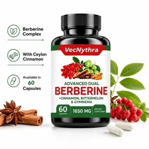 VecNythra Berberine Capsules with Cinnamon, Milk Thistle, Green Tea & Zinc, Botanical Daily Wellness Supplement, 60 Count