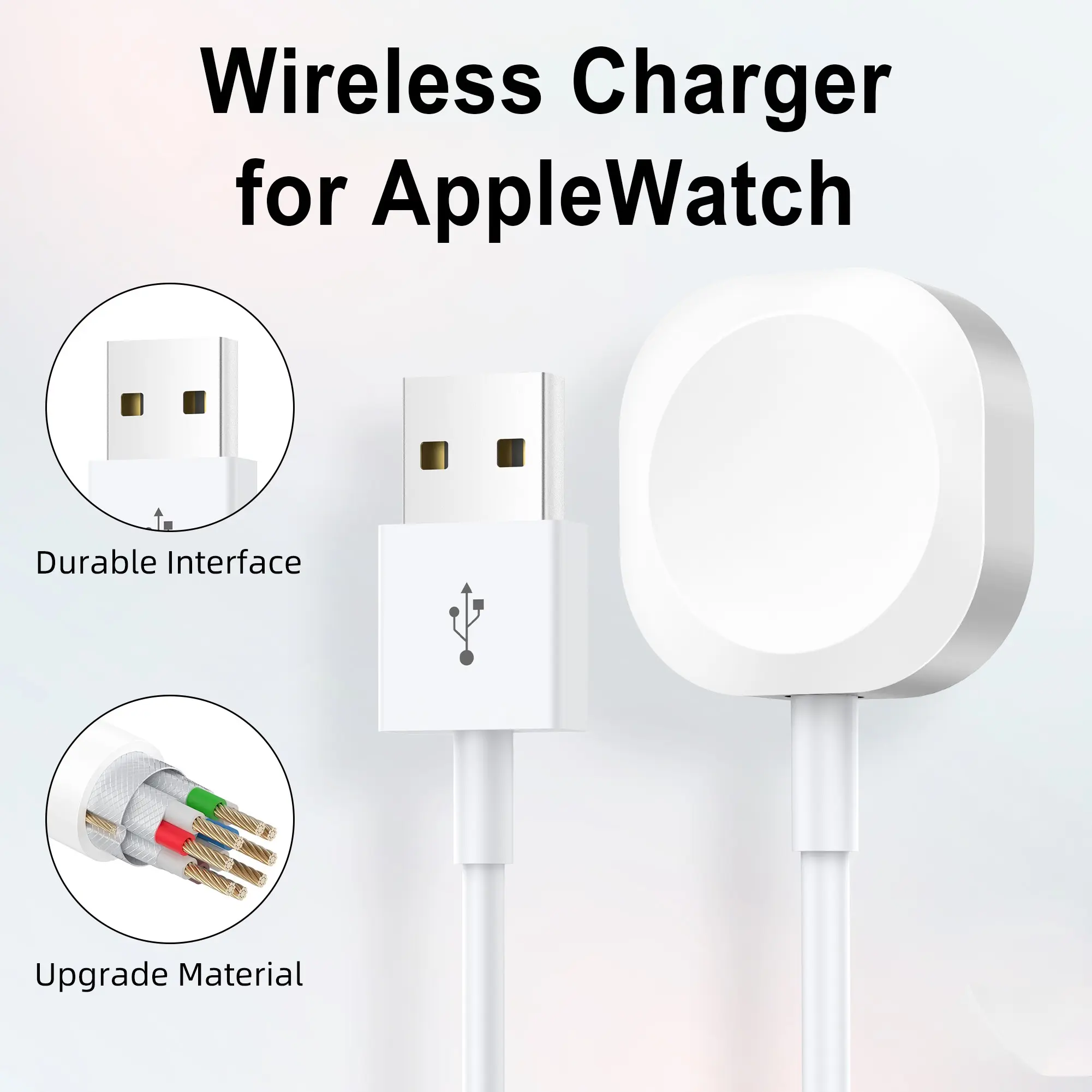 Apple Watch Smart Watch Charger Magnetic Fast Charging USB a Durable Cable Compatible with Iwatch Ultra 9 8 7 6 5 4 3 2 Se Se2 Smart Watch Accessories