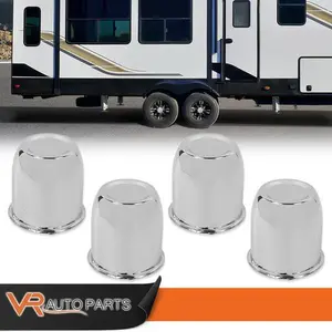 4-Piece Chrome Push-Through Center Caps, Wheel Center Caps for 3.18" Bore Trailer Rims, Automotive Replacement Wheel Accessories Rim Decals Rim Guards Tyre Caps